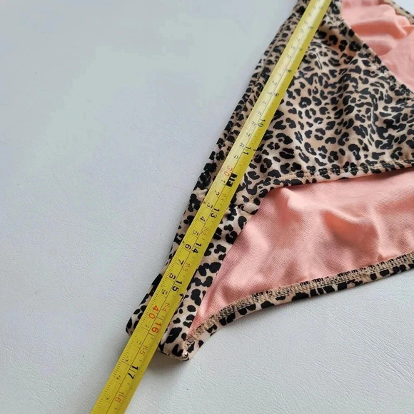 Candies Swim Bikini Bottom Size Large Juniors Swimwear Tan Brown Cheetah Print - Picture 5 of 8